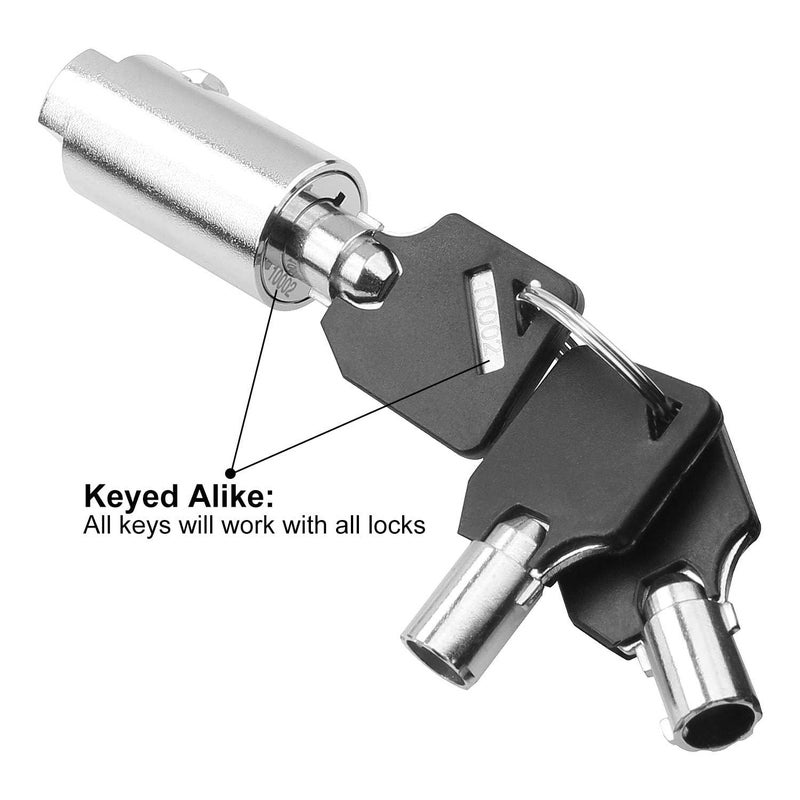 STARVAST Tubular Key Lock for Vending Machines, Zinc Alloy, Chrome, 2 Pack - Image 3
